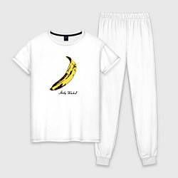 Пижама хлопковая женская Банан, Энди Уорхол, цвет: белый