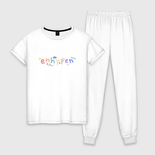 Женская пижама ENHYPEN with cute doodles / Белый – фото 1