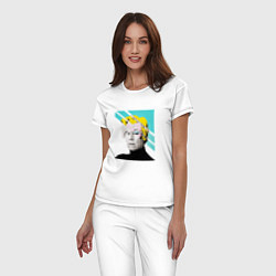 Пижама хлопковая женская Энди Уорхол Andy Warhol, цвет: белый — фото 2