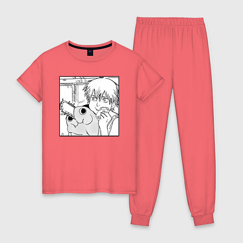 Женская пижама Человек — бензопила / Коралловый – фото 1