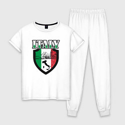 Пижама хлопковая женская Italy Shield, цвет: белый