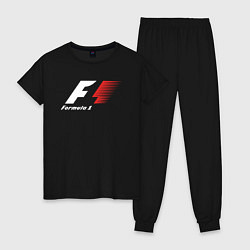 Пижама хлопковая женская Formula 1, цвет: черный