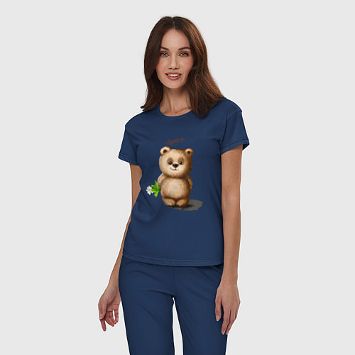 Женская пижама Медведь / Тёмно-синий – фото 3