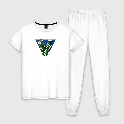 Женская пижама Milwaukee Bucks лого / Белый – фото 1
