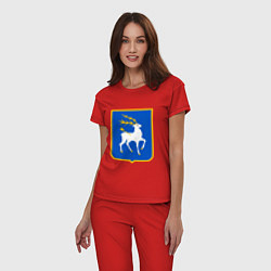 Пижама хлопковая женская Герб казаков России, цвет: красный — фото 2