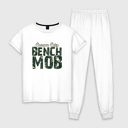 Пижама хлопковая женская Milwaukee Bench Mob, цвет: белый