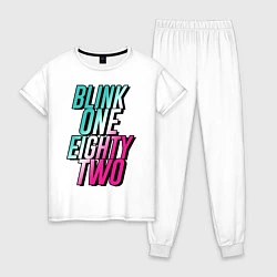 Пижама хлопковая женская BLINK 182, цвет: белый