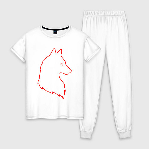 Женская пижама Неоновый волк / Белый – фото 1