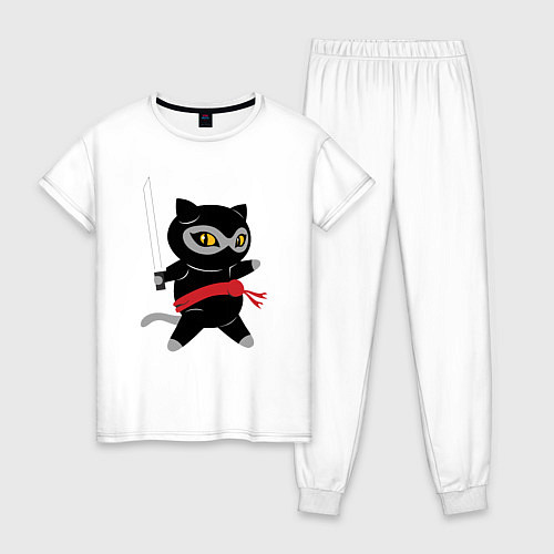 Женская пижама Ninja Cat / Белый – фото 1
