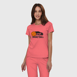 Пижама хлопковая женская Basketball Phoenix, цвет: коралловый — фото 2