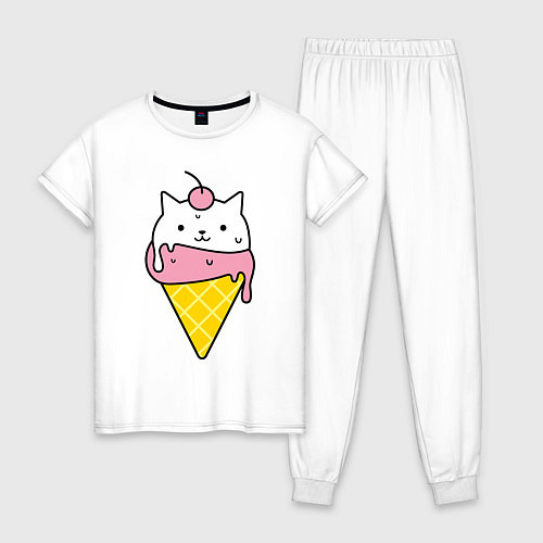 Женская пижама Ice Cream Cat / Белый – фото 1