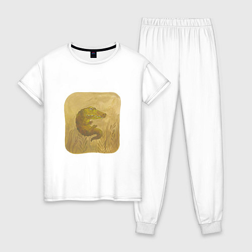 Женская пижама Крокодильчик / Белый – фото 1