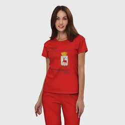 Пижама хлопковая женская НиНо 800, цвет: красный — фото 2