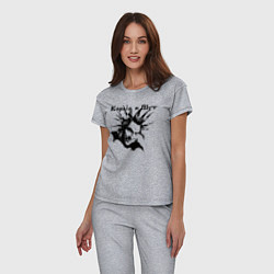 Пижама хлопковая женская Башка горшка - Король и Шут, цвет: меланж — фото 2