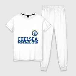 Пижама хлопковая женская Chelsea FC: Blue, цвет: белый