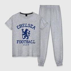 Пижама хлопковая женская Chelsea FC: Lion, цвет: меланж