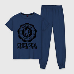 Пижама хлопковая женская Chelsea FC: Emblem, цвет: тёмно-синий
