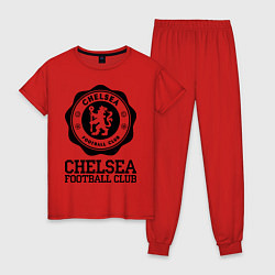 Пижама хлопковая женская Chelsea FC: Emblem, цвет: красный