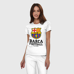 Пижама хлопковая женская Barcelona Football Club, цвет: белый — фото 2