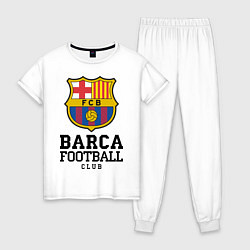 Пижама хлопковая женская Barcelona Football Club, цвет: белый