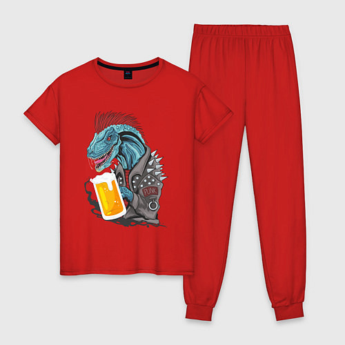 Женская пижама Пиво - Панко - Завр / Красный – фото 1