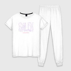 Пижама хлопковая женская Salem Massachusetts, цвет: белый