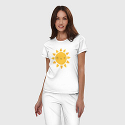 Пижама хлопковая женская Smiling Sun, цвет: белый — фото 2