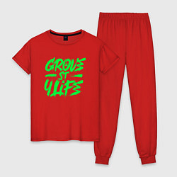 Пижама хлопковая женская Grove street for Life, цвет: красный