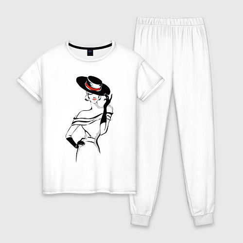 Женская пижама Девушка модель / Белый – фото 1