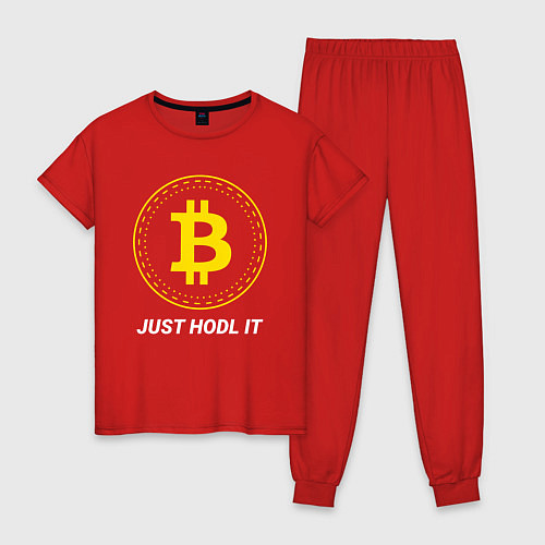 Женская пижама Just Hodl It - Биткойн / Красный – фото 1