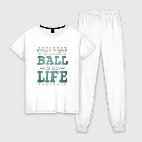 Женская пижама Волейбол - моя жизнь / Белый – фото 1