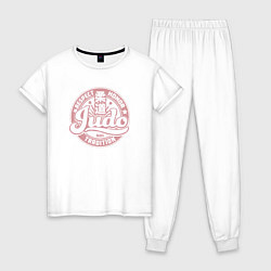 Пижама хлопковая женская Judo, цвет: белый