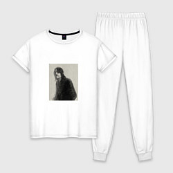 Пижама хлопковая женская Daryl Dixon, цвет: белый