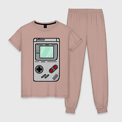 Пижама хлопковая женская Тетрис, цвет: пыльно-розовый