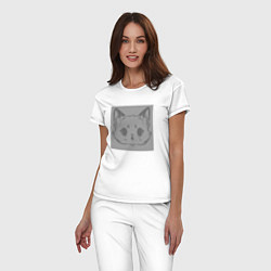 Пижама хлопковая женская Small panda illusion, цвет: белый — фото 2