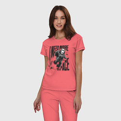 Пижама хлопковая женская Космонавт скелет, цвет: коралловый — фото 2