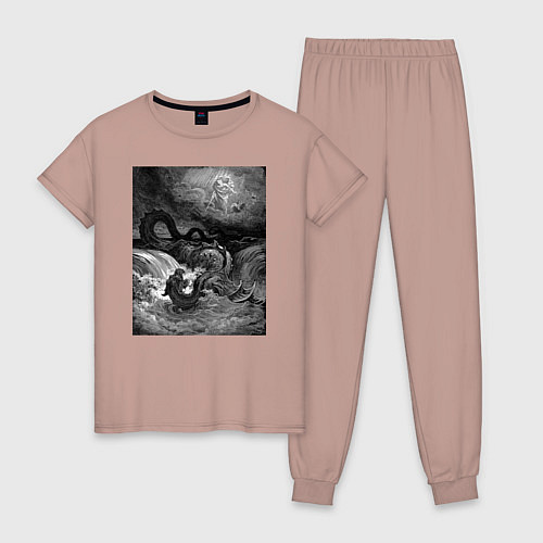 Женская пижама Левиафан морское чудовище Leviathan / Пыльно-розовый – фото 1