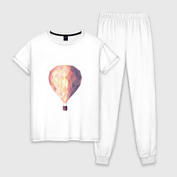 Пижама хлопковая женская Воздушный шар, цвет: белый