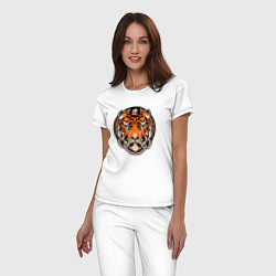 Пижама хлопковая женская Amazing Tiger, цвет: белый — фото 2