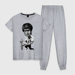 Пижама хлопковая женская Bruce Lee, цвет: меланж