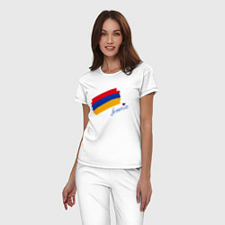 Пижама хлопковая женская Любимая Армения, цвет: белый — фото 2