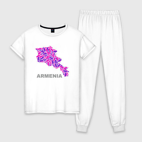 Женская пижама Карта - Армения / Белый – фото 1