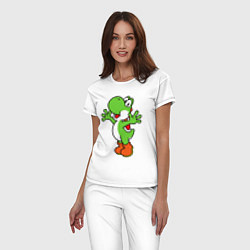 Пижама хлопковая женская Yoshi, цвет: белый — фото 2