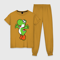Пижама хлопковая женская Yoshi, цвет: горчичный