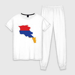 Пижама хлопковая женская Map Armenia, цвет: белый
