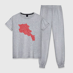 Пижама хлопковая женская Red Armenia, цвет: меланж