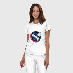 Пижама хлопковая женская SPACE X CRS-5, цвет: белый — фото 2