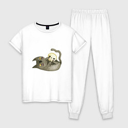 Женская пижама Котик МЯУ и череп