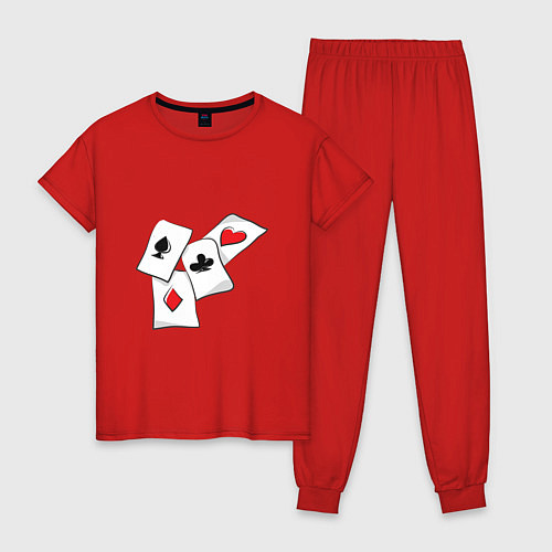Женская пижама Покерные карты / Красный – фото 1