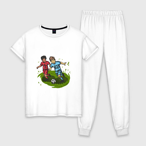 Женская пижама Маленькие футболисты / Белый – фото 1